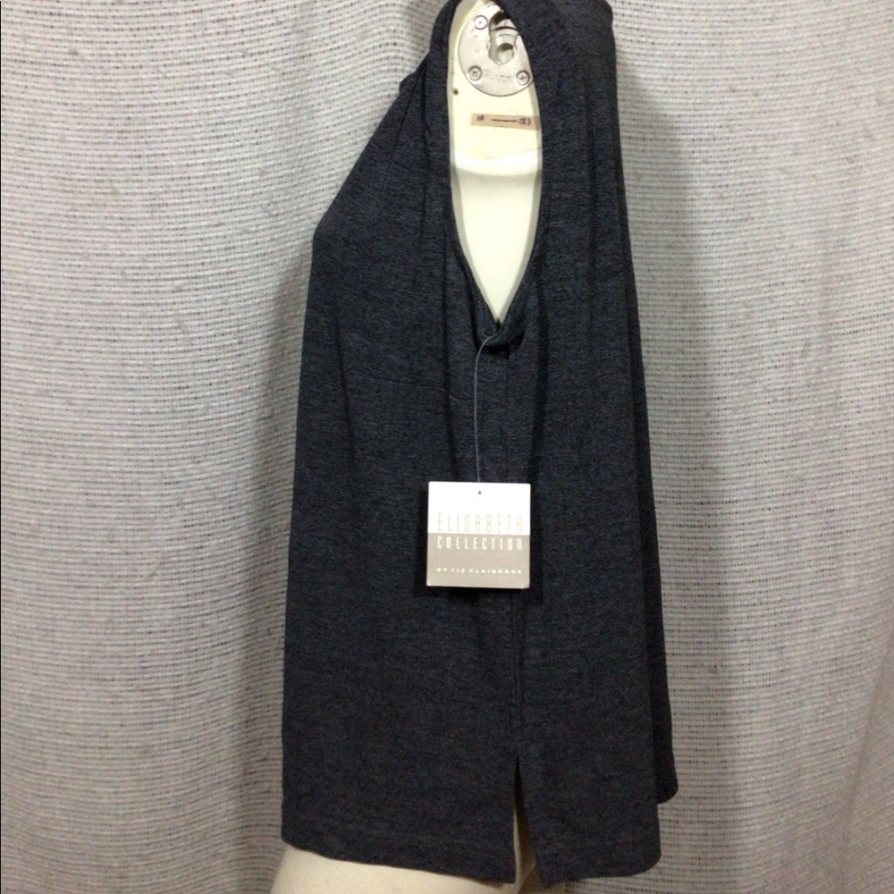Elisabeth Liz Claiborne Tank, She’ll, Layering Top Grey Sleeveless Size 2